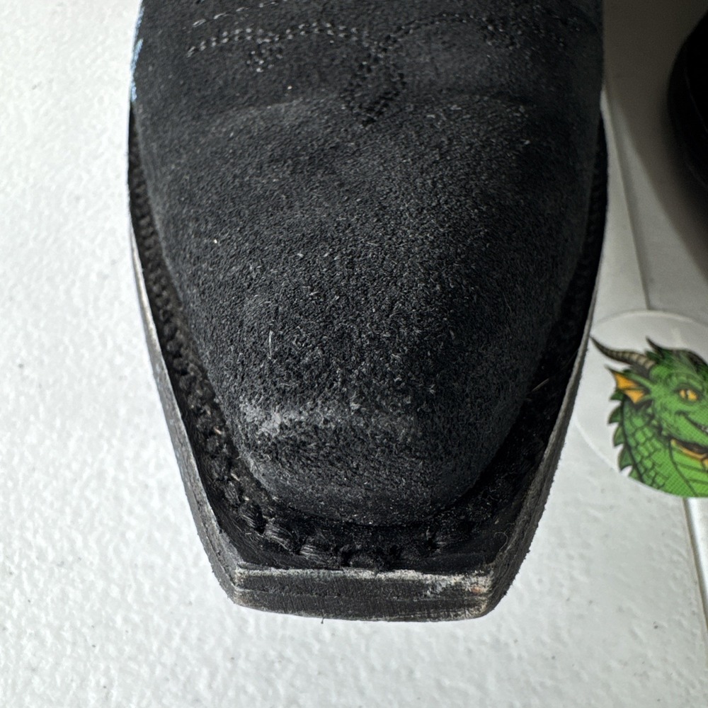 DOUBLE D RANCH Old Gringo Fringe Cowboy Boots Black Suede 8.5 Western Festival - Picture 9 of 16